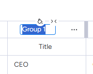 Close up of editing a group name